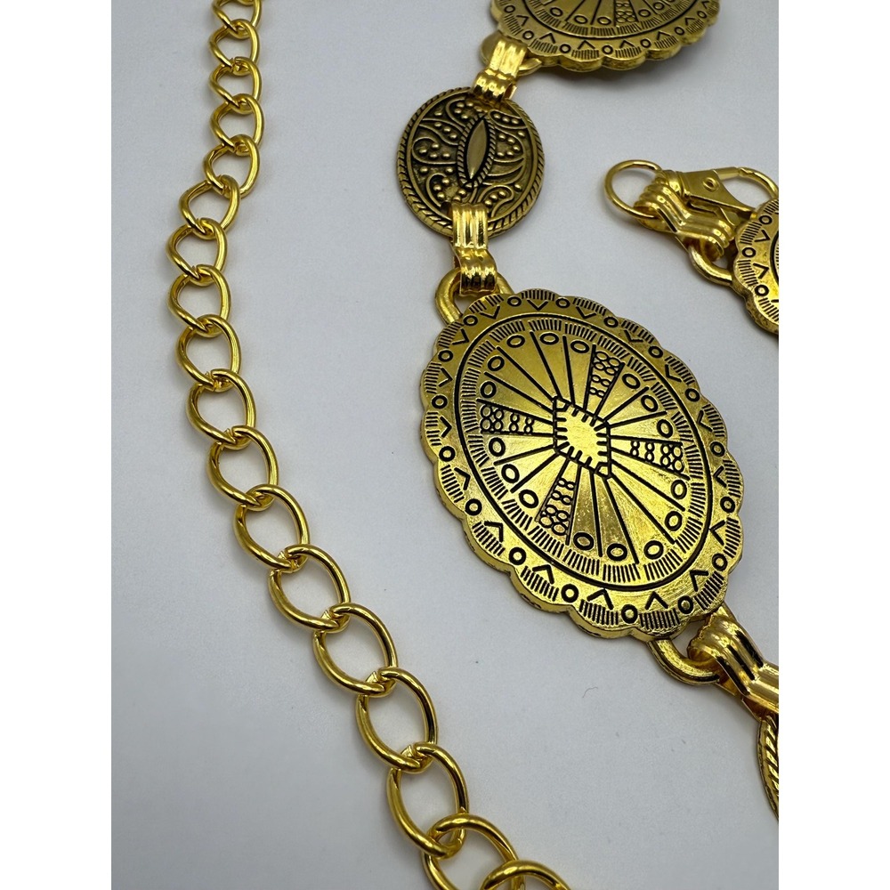 Vintage Gold Tone Medallion Station Necklace – Classic Chain Jewelry -‎ 45" - Picture 6 of 7